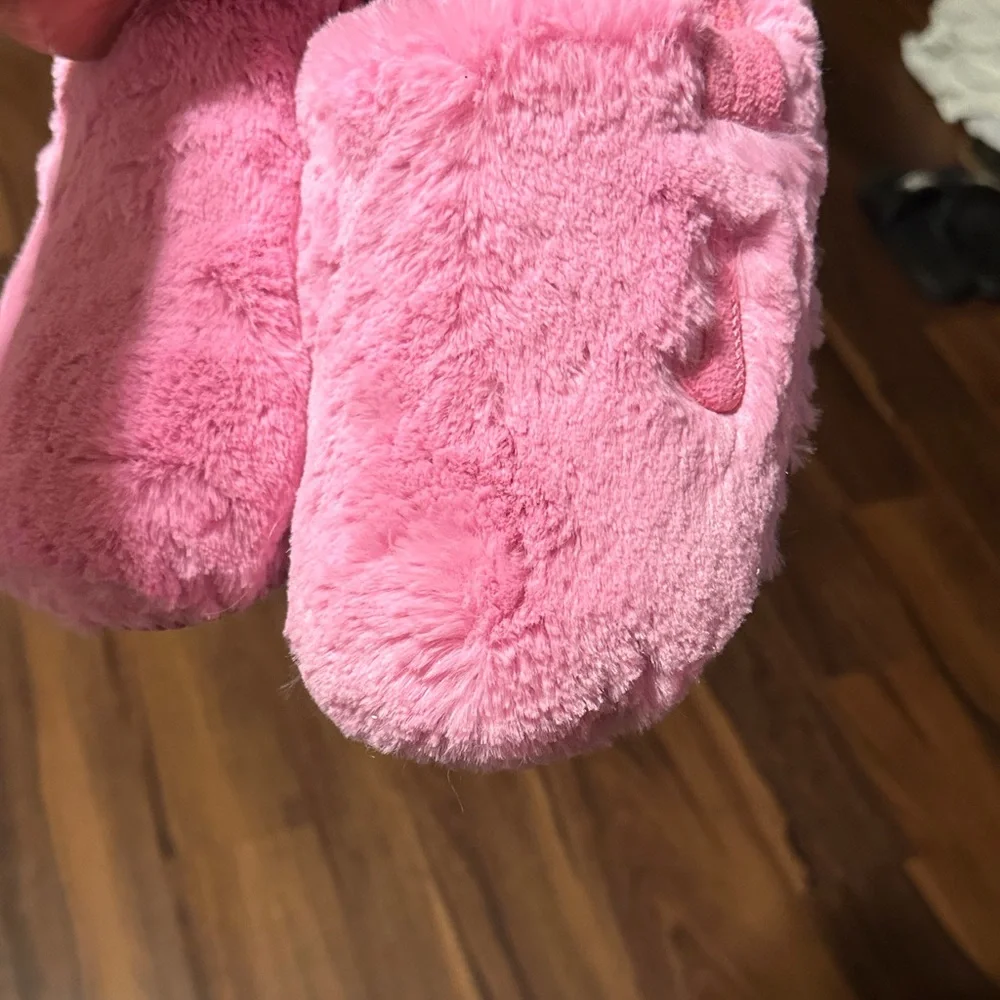 Nike Fuzzy Furry sling back flat hard bottom Pink  Slippers - Picture 5 of 8